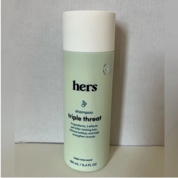 Hers Triple Threat Shampoo 6.4oz 4 Pack Thickening Napa Rose Scent NEW Sealed - Picture 2 of 7